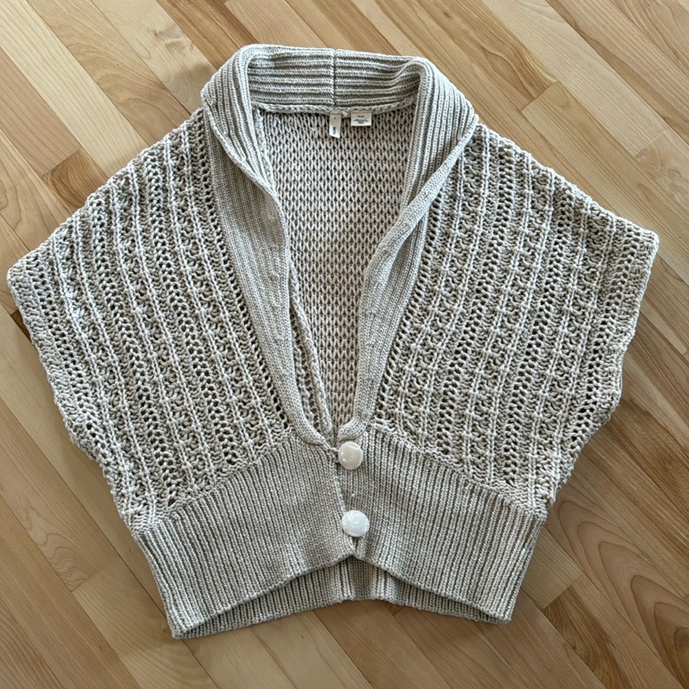 Anthropologie Moth beige shawl size medium/large shimmer